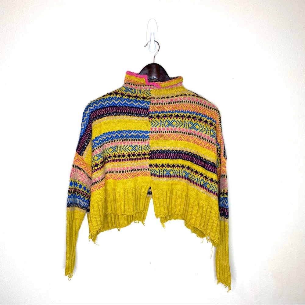 Free People All the Pattern Mock Neck Pullover - Picture 3 of 7